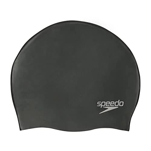Speedo Plain Moulded Silicone Cap Bonnet de bain Mixte Adulte, Noir, Taille Unique
