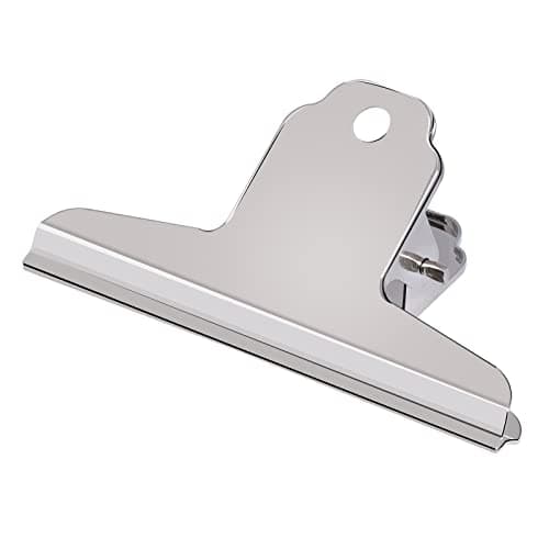 GUOKOFF 76mm Pince Bulldog, 12 Pièces Bulldog Clips Métal, Argent Bulldog Binder Clips, Pinces à Charnière en Métal, Pinces Papier pour Photo, Bureau, l'école