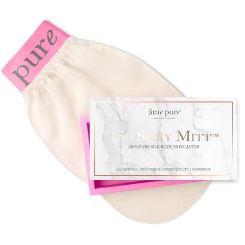 âme pure® So Silky MittTM Gant exfoliant en soie pure pour le corps - Gant pour peau lisse - Hammam
