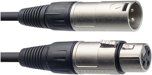 Stagg Câble microphone de haute qualité XLR vers prise XLR, 6 m, noir