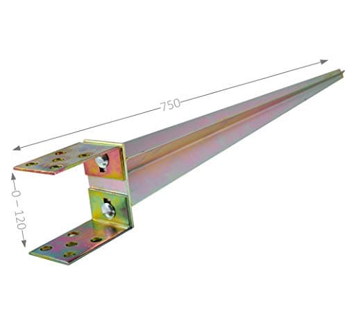 Support de poteau à enfoncer 0-120 mm 40-160 mm x 750 mm - Support de poteau de clôture - Douille de sol - Support de poteau en L - Douille de sol galvanisée dorée (douille à enfoncer en U 0-120 [mm])