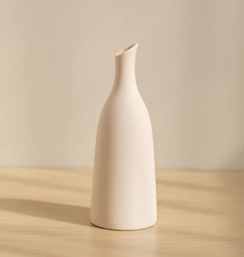 Lot de 3 Mini Petits Vases en Ceramique Beige Simple Boho Decoratif pour Centre de Table Deco, Beige