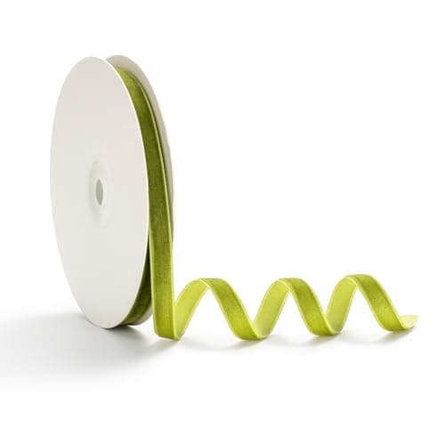 AOKSUNOVA Ruban de velours 1 cm x 9 m - Ruban en velours - Ruban cadeau - Vert olive