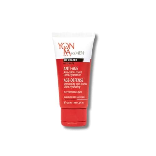 Yonka For Men Age Defense Hydratant 40ml - Crème Visage Anti-Âge Quotidienne pour Peau Sèche et Mature - Ultra Hydratante, Prévient les Rides, Antipollution, Antioxydante - Origine Naturelle