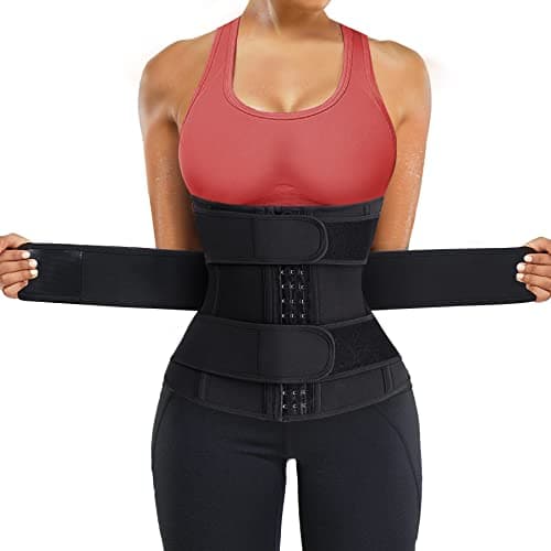 Bingrong Ceinture de Sudation Femme Sport Réglable Ceinture Abdominale Corset Minceur Gaine Amincissante Ventre Plat Néoprène Serre Taille Waist Trainer Body Shaper (Noir, Small)