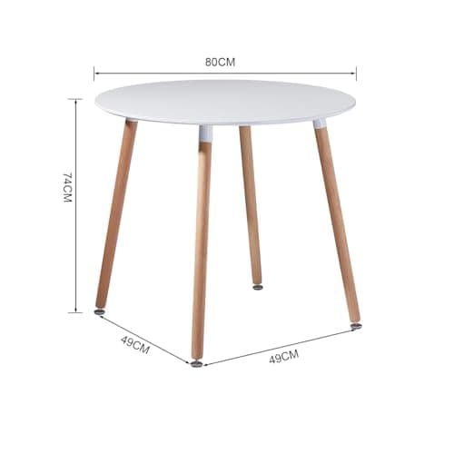 DORAFAIR Table et Chaises Salle Manger,Ensemble Table et 4 chaises,Table Ronde 80 * 80cm et 4 Chaise Scandinave Blanc
