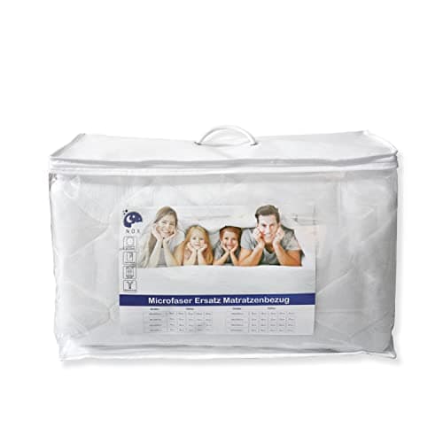TULENA Housse de Matelas en Microfibre avec Fermeture éclair, 80x200 cm, Hauteur 23 à 25 cm, matelassée, Blanche, hypoallergénique, certifiée Öko-Tex