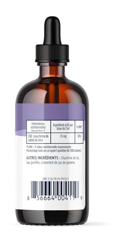 Vimergy Zinc Liquide 115 ml – 57 Portions – Complément de Zinc Liquide – Bon pour le Métabolisme et les Os – Antioxydant – Sans Sucre Raffiné – Sans Gluten, Sans OGM, Végan, Paléo-Amical