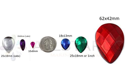 10 x 6 mm Émeraude H106 Dos plat en forme de larme Perles en acrylique Haute qualité pro Grade – 100 Pièces