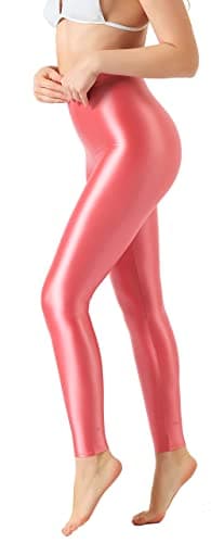 SOFSOT Leggings de Sport Taille Haute, Pantalons de Pilates Brillants, Collants de Yoga Scintillants pour Femmes.