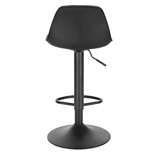EUGAD 1 X Tabouret de Bar en Cuir synthétique Noir réglable en Hauteur et pivotant à 360 °,0651BY-1