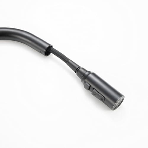 INEX EUROPA Robinet extractible professionnel en métal avec finition noire pour évier de cuisine, modèle INK 777 BLK, avec mitigeur, valve céramique et tête amovible.