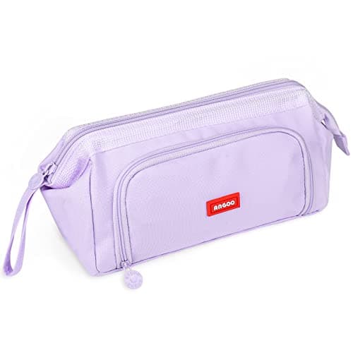 Sciphylia Trousse Scolaire Trousse à Crayons Grande Capacité avec Manipuler Trousse Scolaire Fille Scolaires Papeterie Trousse Bureau Organisateur pour Enfants Taro Violet