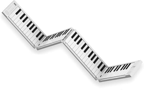 Piano pliable portable Blackstar de 88 touches avec batterie rechargeable intégrée et MIDI via USB. Clavier de piano 128 sons, 1,6 kg, 33 cm, BA203010