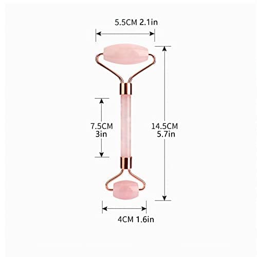 Rouleau de massage pour le visage, les yeux, le cou, outils de soins de la peau, outil de massage pour le visage, cadeau pour homme et femme (rose)