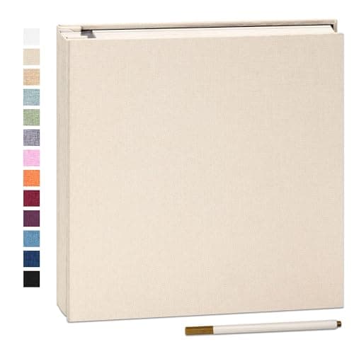 Yopih Album Photo Adhésif avec 40 Pages 10X15 Lin en Tissu Couverture Scrapbooking DIY Photo Album Sauver Bébé Croissance Mariage Voyage Famille Cadeau