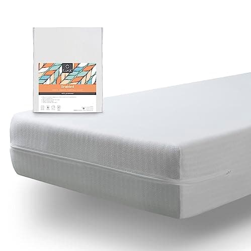 Tural - Housse de Matelas 100x190/200 cm | Elastique et Résistant | avec Fermeture Éclair | Certifié Oeko-TEX | Housse de Matelas Réglable - Blanc