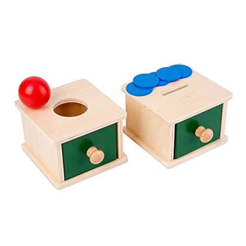 TOYANDONA 1 Pièces Boîte de Permanence Dobjet Montessori avec Balle pour Enfants Jouets Éducatifs pour Tout-Petits Exercice Jouets de Coordination Oil-Main (Style de Boîtes à Billes