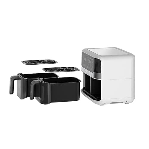 MasterPRO Rocket Duo 900 - Friteuse double 9 litres 2400w - Contrôle de la durée et de la température - Affichage numérique - Paniers en aluminium faciles à nettoyer - Contrôle par smartphone