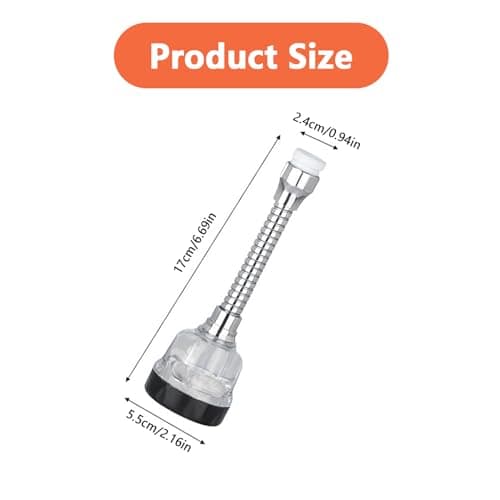 Thapncow 360 °Pivotant mousseur avec 3 modes douchette evier cuisine robinet,Embout Robinet,Mitigeur evier cuisine tete de robinet rotative,pour Robinets M22 ou M24 pour Cuisine/Salle de Bain(Argenté)