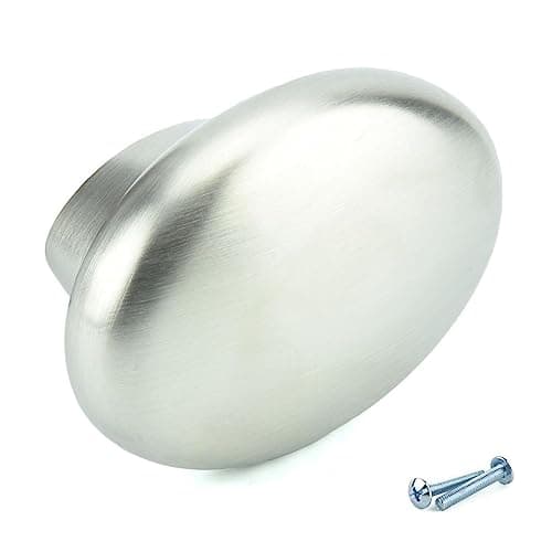 M4TEC Cuisine Armoire Porte Poignées Placard Tiroir Chambre Meubles Boutons Tirer Knobs Acier Inoxydable (Inox). Série P3: 49 x 34 mm
