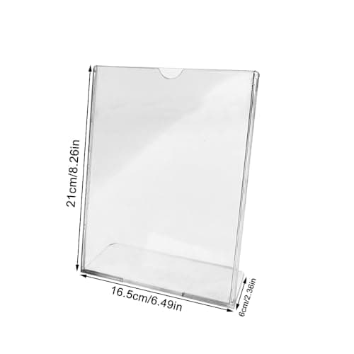 KiKiHong Lot de 5 Présentoirs de table A5,A5 Presentoir en Transparent,Présentoir en L,Porte Affiche Convient aux Restaurants, Publicités,Bureaux,Dépliants,Cafés,Menus
