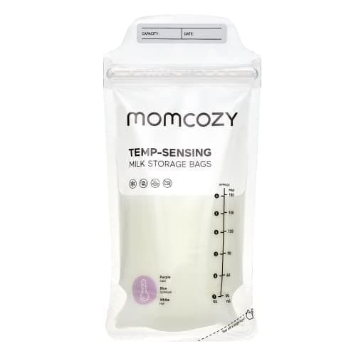 Momcozy Lot de 120 Sacs de Conservation du Lait Maternel, Sacs de Conservation du Lait Maternel, Préstérilisés, Double étanchéité, pour Congélation 180mL