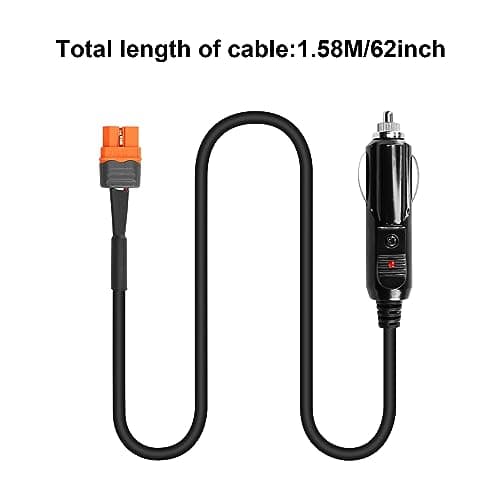 GINTOOYUN Prise allume-cigare vers fiche XT60I-F - Câble d'alimentation 17 AWG - Prise allume-cigare vers fiche XT60I-F - Rallonge pour stations de charge portables, drones, etc (62")