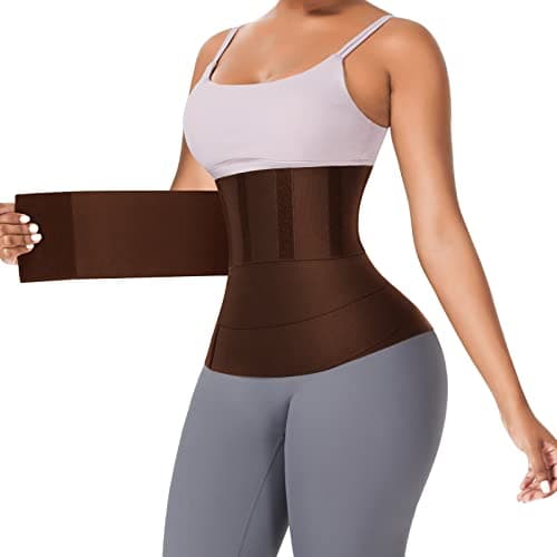 Power Ceinture pour Le Sport Waist Trainer Ceinture Amincissante Femme Serres Taille Ventre Plat de Sudation Minceur Corset Sculptant Réglable Brun