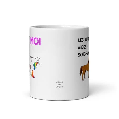 L'Esprit Des Anges Tasse-Mug Meilleure Aide-soignante Licorne - Idée Cadeau Humour Original Anniversaire