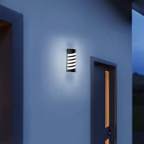 Klighten Noir Lampe Murale Exterieur/Interieur, E27 Applique Murale, IP65 Éclairage Mural pour Entrée Couloir Escaliers, Ampoule non Incluse