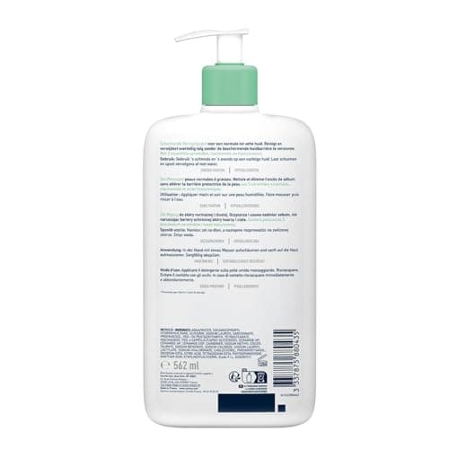 CeraVe - Gel Moussant - Nettoie & Elimine l'Excès de Sébum Sans Altérer la Barrière Cutanée - Acide Hyaluronique, Céramides & Niacinamide - Peau Normales à Grasses - 562 ml