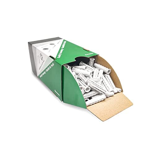 PARCO Lot de 100 chevilles universelles en plastique avec bord pour un maintien parfait dans le béton, la pierre, le bois, etc. 5,0 x 25 mm, PA 6 de qualité supérieure