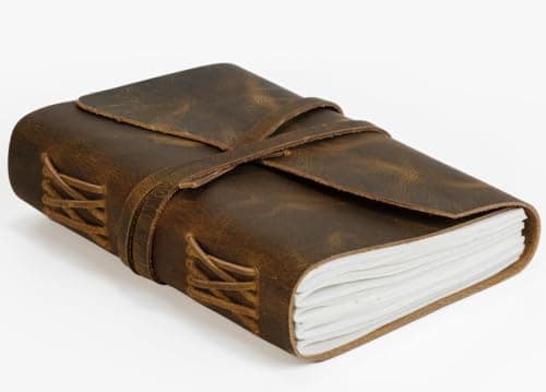 Carnet Vintage Relié En Cuir – 12,7 X 17,8 cm – Pages Vierges – Carnet D'Écriture En Cuir Antique Fabriqué À La Main – Un Excellent Cadeau Pour Les Écrivains, Les Poètes Et Les Voyageurs