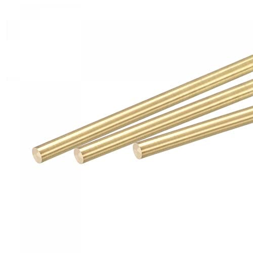 sourcing map Laiton Tige Laiton Solide Rond Tige 5mm Diamètre 300mm Longueur Tour Barre Stock pour RC Modèle Bricoleur Artisanat Coffret de 6