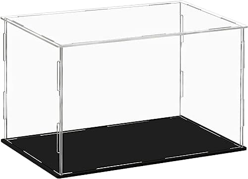 Vitrine en acrylique transparent à assembler - Cube de rangement - Étanche à la poussière - Pour figurines, jouets et objets de collection (25 x 15 x 18 cm)