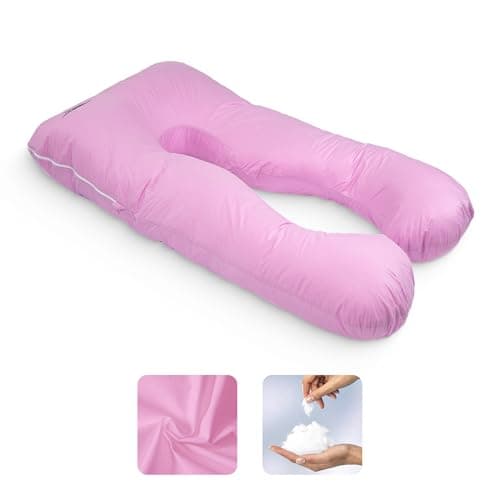 MAKOSAS Housse de Coussin Confort – Taie d'oreiller Ergonomique Douce pour Un Sommeil Confortable – Coton hypoallergénique et Respirant | Coton-Rose