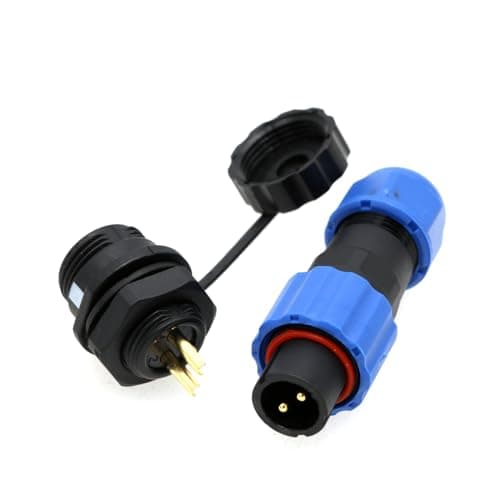 ZBLZGP Connecteur étanche à 2 broches SD13 pour l'aviation - Prise mâle - Prise femelle - Étanche à la poussière - LED - Montage sur panneau - Connecteur de câble d'alimentation électrique