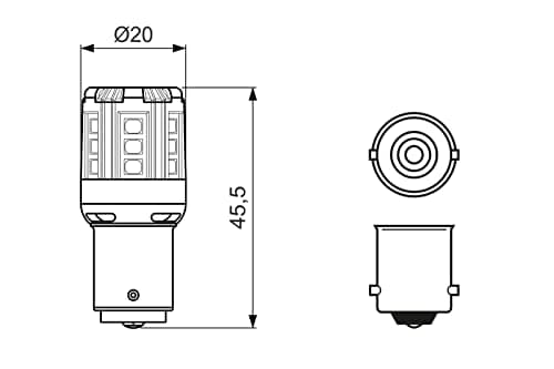 Bosch -P21W LED Retrofit lampes auto - 12 V 1 W BA15s - 2 ampoules