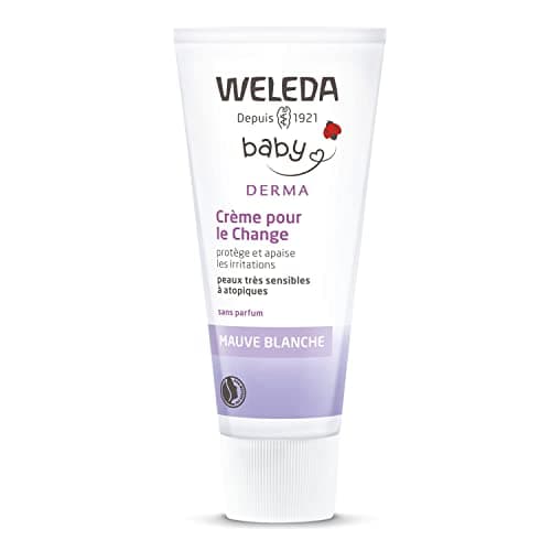 WELEDA - Crème pour le Change Mauve Blanche - Protège, régénère et apaise les irritations du siège des bébés - Peaux très sensibles ou à tendance atopique - NATRUE* - 50 ml