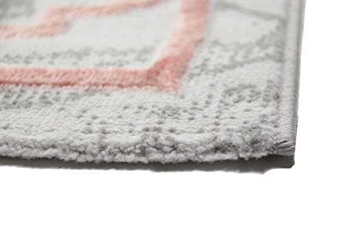 Teppich-Traum Tapis Designer Tapis Moderne Motif marocain en Beige Rose Größe 80x150 cm