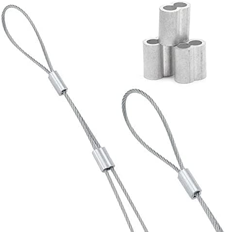 Constrabo® | 10x Manchons à sertir en aluminium avec double embouts 9.0 mm & 10.0 mm | Ferrules en aluminium, clip à sertir, manchons de presse, manchons à sertir, connecteurs pour câbles