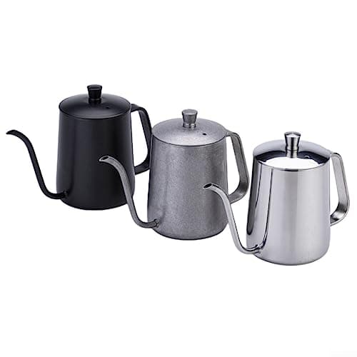 Cafetières col de cygne en acier inoxydable avec bec étroit (vintage, 350 ml)