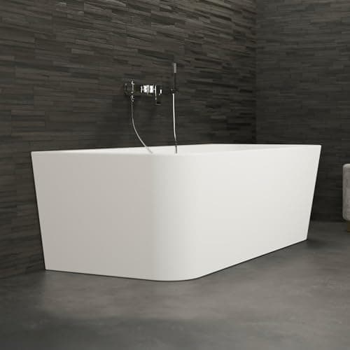 SPALINA Baignoire Semi-îlot Murale Mint 170, L170xl81xH57cm, by