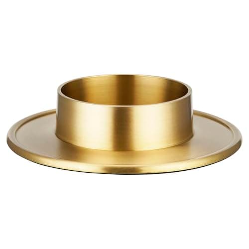 FRITZ COX Bougeoir doré en laiton « Memento » pour bougies de 6 cm | Design élégant | Assiette dorée pour votre décoration de table | Idéal pour une bougie de mariage ou une bougie de table