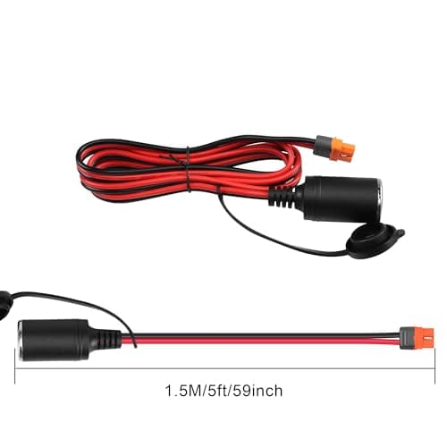 GINTOOYUN Câble d'alimentation 14 AWG femelle vers XT60I-F Prise allume-cigare femelle vers XT60I-F Prise allume-cigare femelle vers XT60I-F pour réfrigérateurs de voiture, chargeurs d'équilibre, etc.