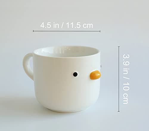 TULANDOT Mignonne Originale Tasse Ceramique & Tasse Canard & Tasse à Café & Tasse Poussins & Tasse à Cappuccino & 3D Duck Mug Canard,Meilleur Cadeau pour Les Amis. (650ml)
