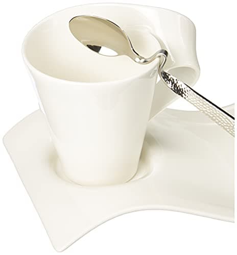 Villeroy & Boch – Newwave Ensemble Café / Cappuccino 6 Pièces Blanche, Garanti Lave-Vaisselle, Compatible Micro-Ondes, Ensemble Tasses Soucoupes, Service Café Complet, Tasse À Café, Porcelaine Premium