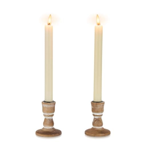 Inweder Bougeoir Bois pour Chandeliers Bugeoirs: 2 pcs Bougeoirs Rustiques Porte Bougie en Bois Bougeoir Mariage pour Centre de Table Mariage Evénement Noël ou Décoration de la Maison