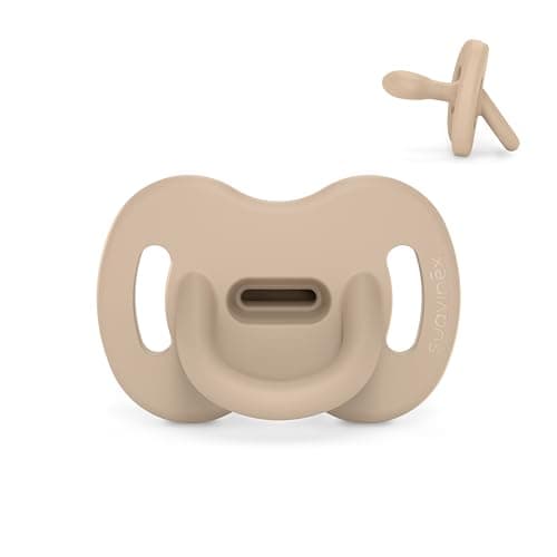 Suavinex, Sucette Tout Silicone, pour Bébé 6/18 Mois, avec Tétine Symétrique SX Pro, Réversible, Super Douce et Souple, Idéal pour Dormir, Respecte le Développement Buccodentaire, Irish Cream